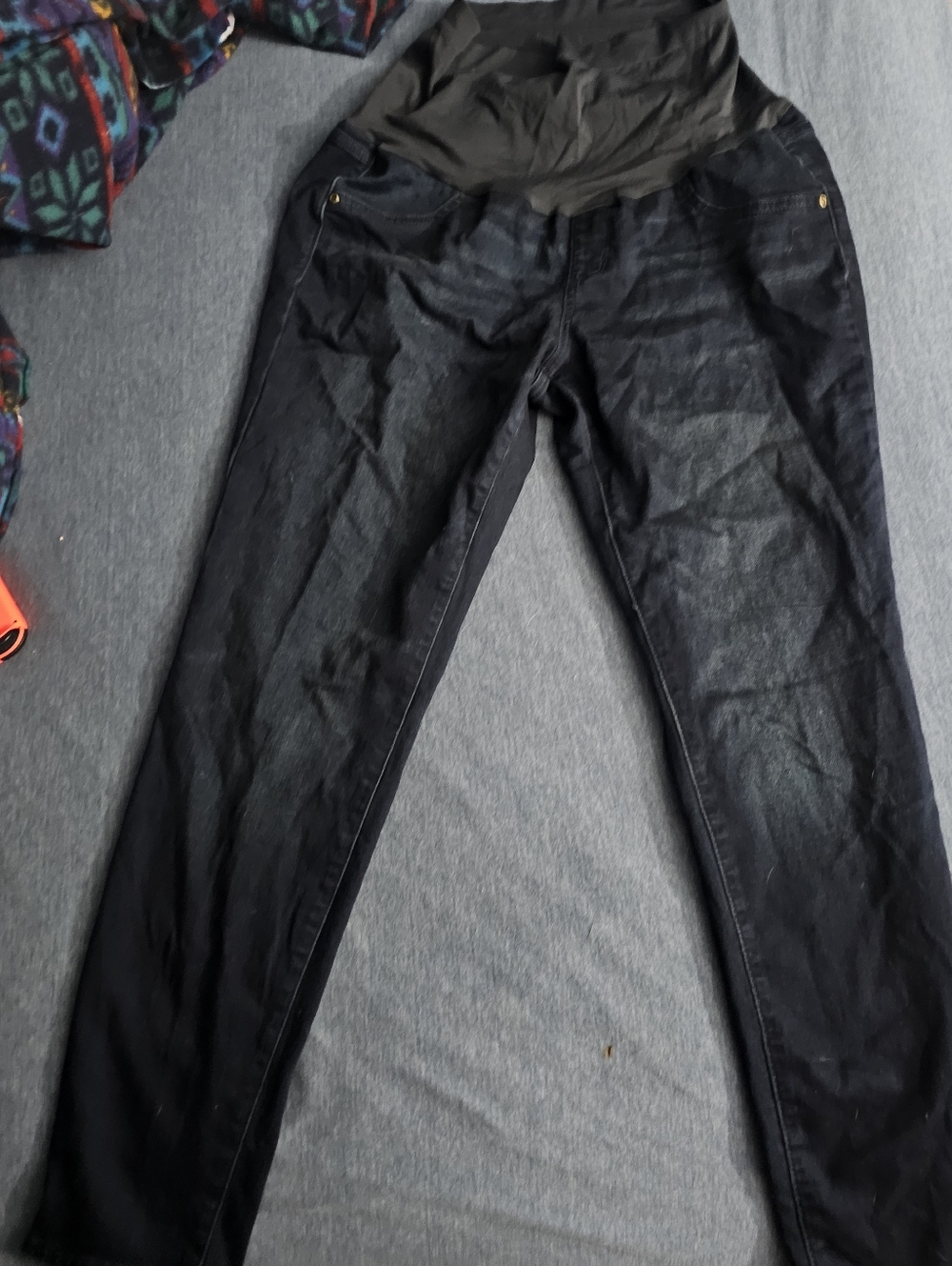 Sonoma Dark Blue Maternity Skinny Jeans with Black Panel